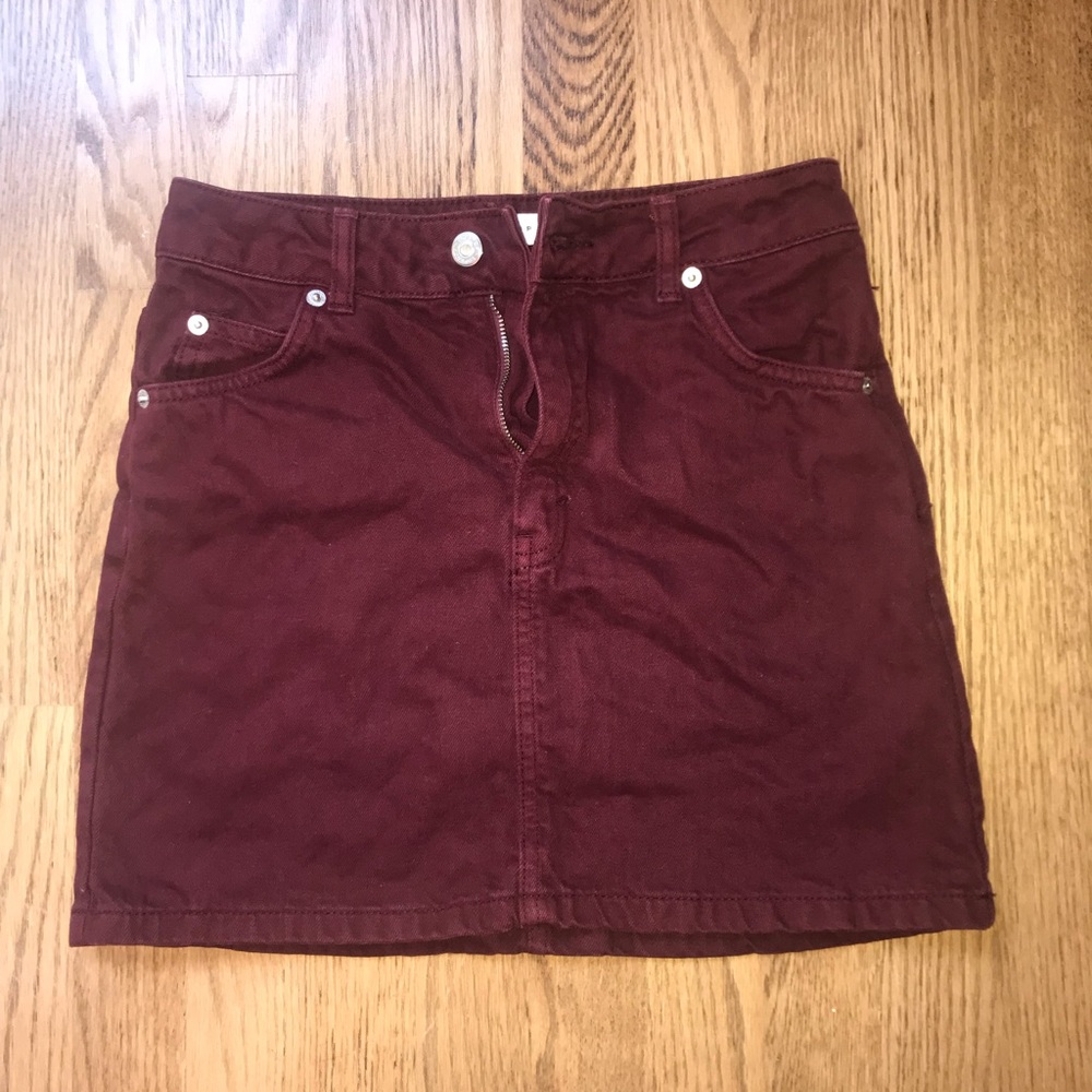 TOPSHOP Burgundy Skirt